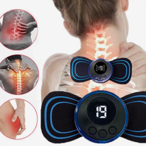 Masajeador de cuello EMS Parche adhesivo para masaje cervical recargable 8 modos 19 engranajes Instrumento de terapia
